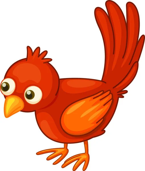 Röd Fågel Vektor Illustration — Stock vektor
