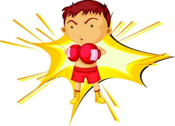 Boxing Boy Vector Illustration — Stock Vector