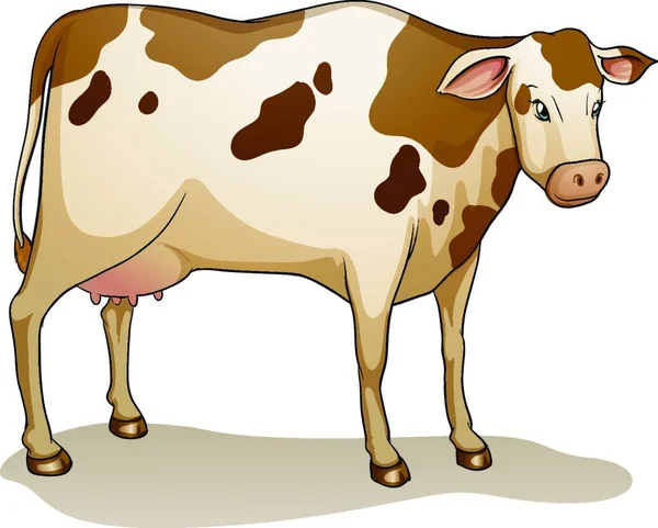 Χαριτωμένο Κινούμενο Σχέδιο Αγελάδα Διάνυσμα — Διανυσματικό Αρχείο