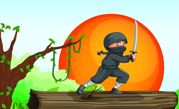 Illustration Des Ninja — Stockvektor
