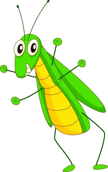 Grasshopper Character Vector Illustration — Stock Vector