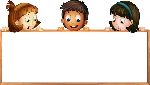 Kids Showing Board Vector Illustration — Stock Vector