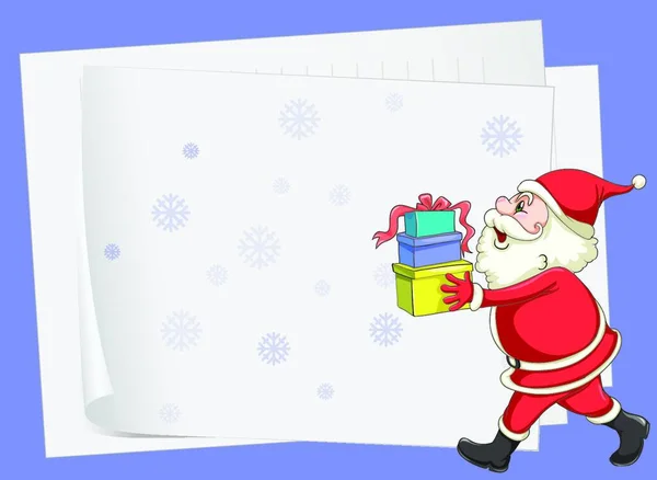 Бумажные Листы Санта Клаус — стоковый вектор
