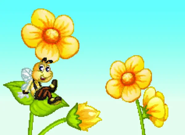 Пчела Цветке — стоковый вектор