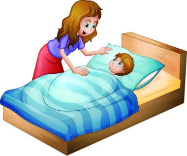 Anne ve oğlunun resmi.