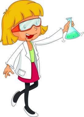Kadın kimyager vektör çizimi 