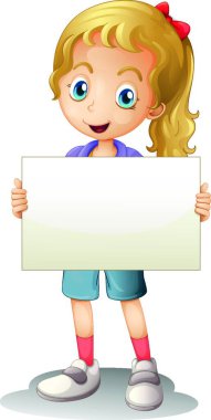 karikatür kızı ikon vektör çizimi