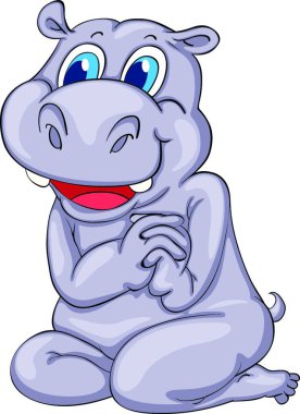 Hippo hayvan vektör çizimi