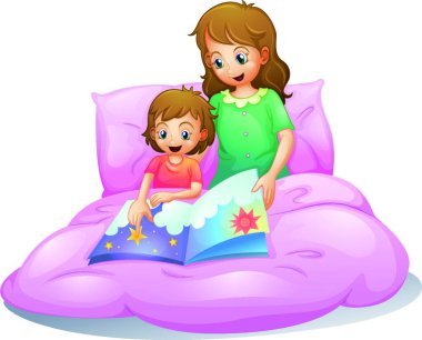 Anne ve çocuğun resmi.