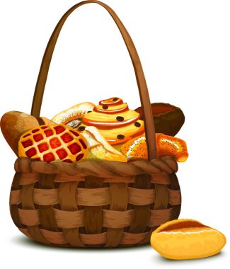 Fırın sembolleri illüstrasyon, ağ şablonu  