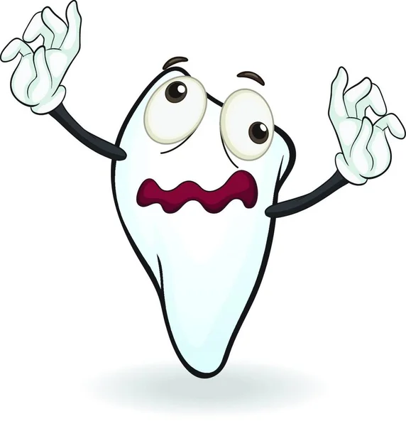 Personagem Desenho Animado Dentes Ilustração Colorida — Vetor de Stock