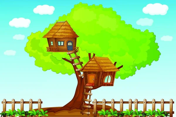 Tree House Modern Vector Illustration — Stock Vector