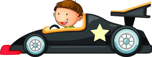 Araba Kullanmak Bir Çocuk — Stok Vektör