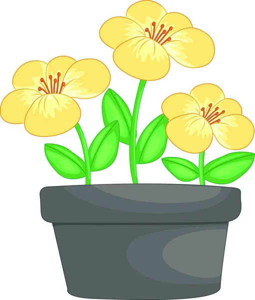 Flores Vaso Ilustração Vetorial — Vetor de Stock