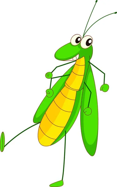 Grasshopper Personaggio Vettoriale Illustrazione — Vettoriale Stock