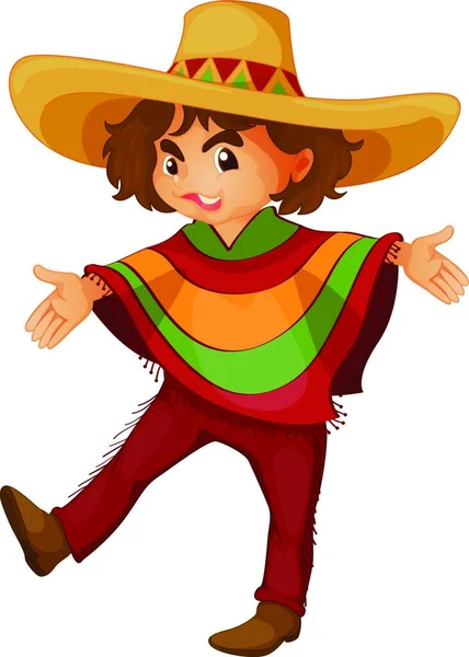Μεξικάνικη Διανυσματική Απεικόνιση Αγόρι — Διανυσματικό Αρχείο