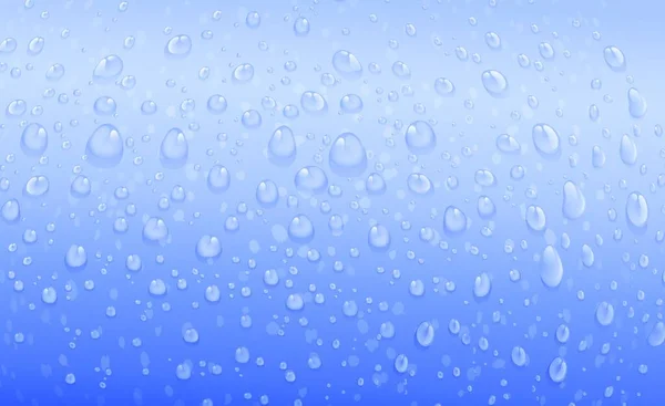 Illustratie Van Blauwe Vloeibare Waterdruppels Achtergrond Voor Kopieerruimte — Stockvector