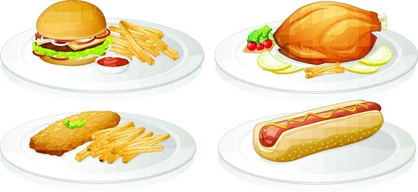 Ilustracja Niezdrowej Żywności — Wektor stockowy