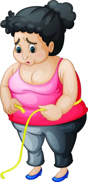 太った女性のベクトル図 — ストックベクタ