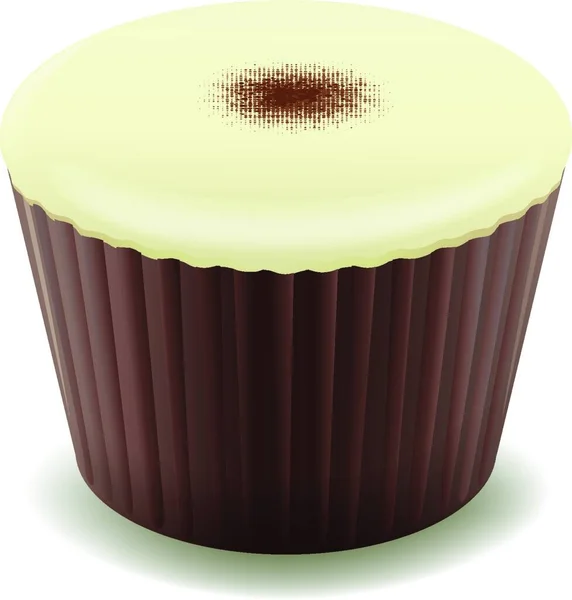Chocolate Cupcake Vetor Ilustração — Vetor de Stock