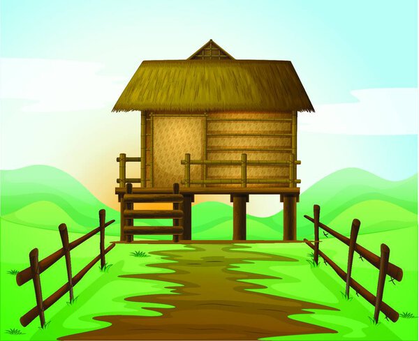 illustration of the hut