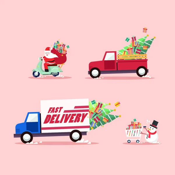Christmas Delivery Concept Vector Illustration — Stock Vector