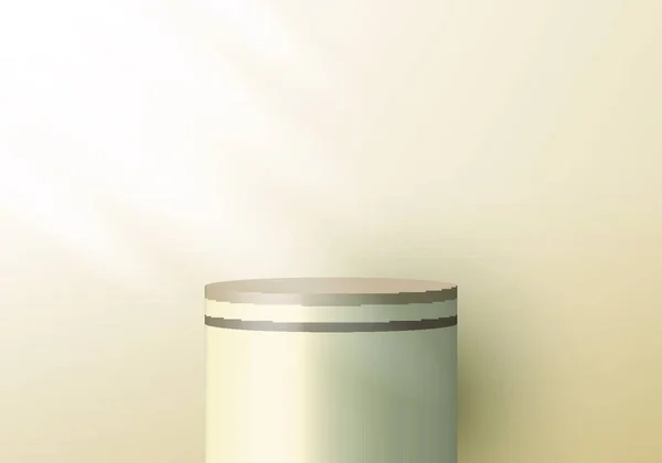 製品表示のための3Dリアルな茶色のベージュ台座の背景 — ストックベクタ