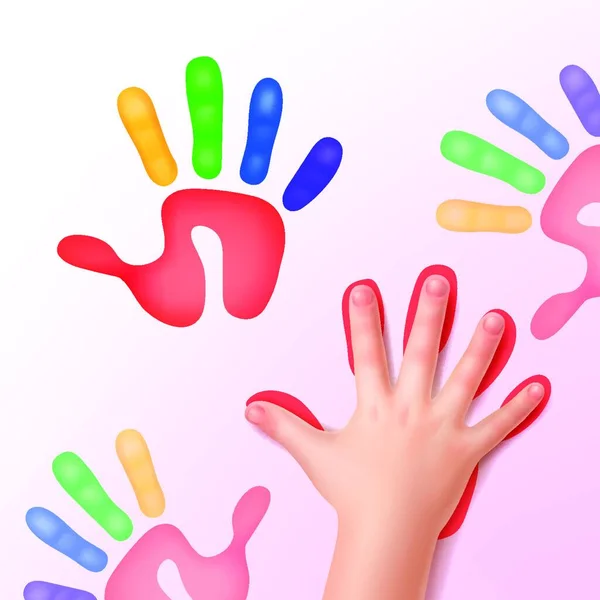 Baby Hand Prints — Stock Vector