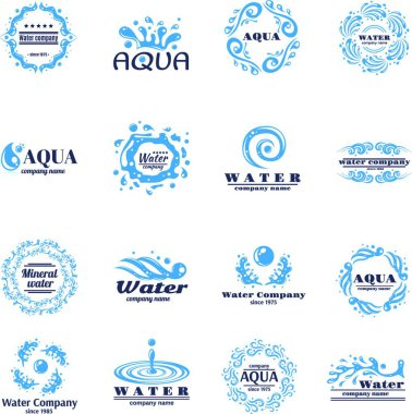 Su logosu vektör çizimini ayarla