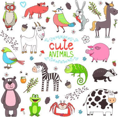 Hayvanlar vektör çizim ayarla