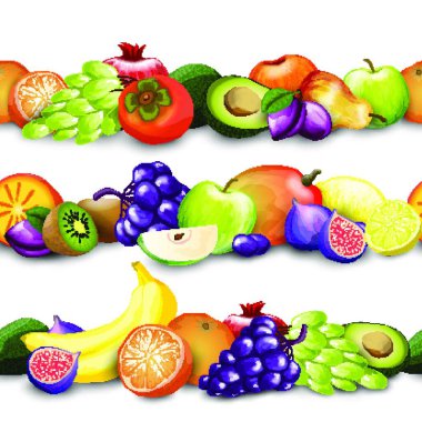 Meyve Kenarlıkları vektör illüstrasyonu