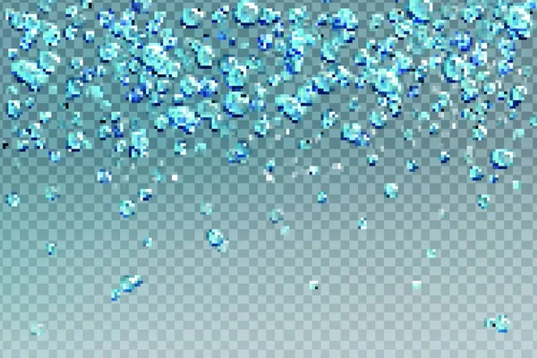 Luchtbellen Bruisende Waterdruppels Aqua Motion — Stockvector