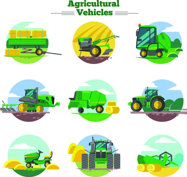 Tarım Araçları Kavramı Renkli Vektör Illüstrasyonu — Stok Vektör