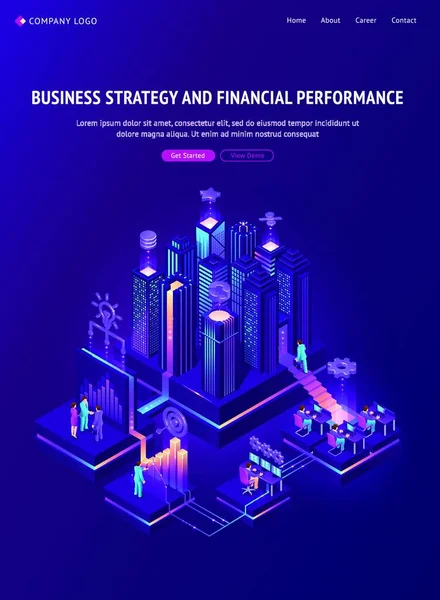 Banner Estrategia Empresarial Rendimiento Financiero — Vector de stock