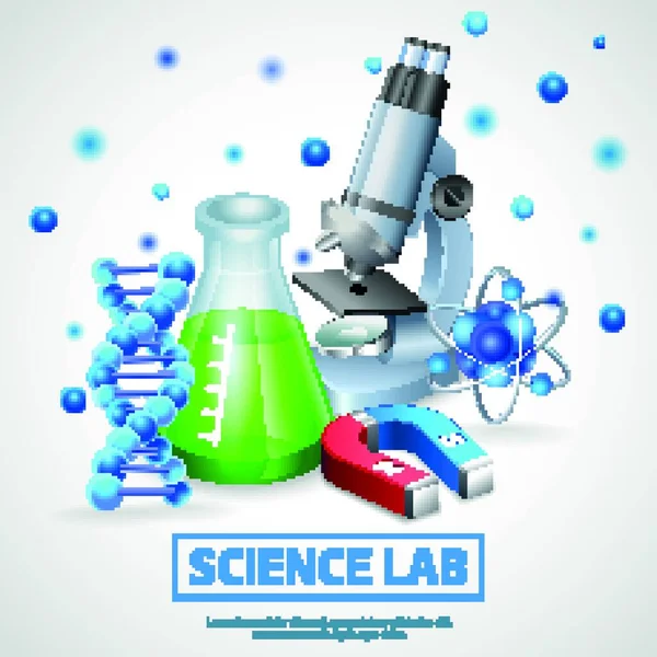 Bilimsel Laboratuarı Tasarım Konsepti — Stok Vektör