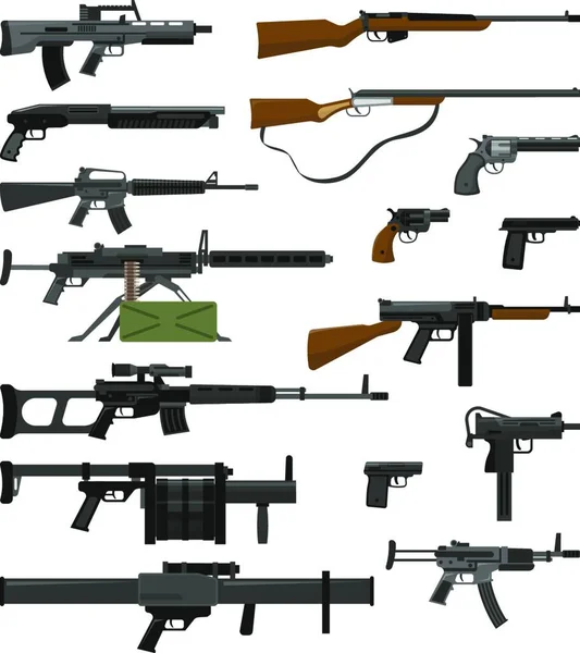 Waffen Waffen Waffen Set Vektor Illustration — Stockvektor