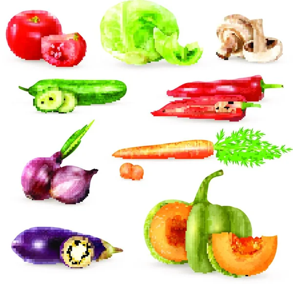 Vegetables Decorative Icons Collection — Stock Vector