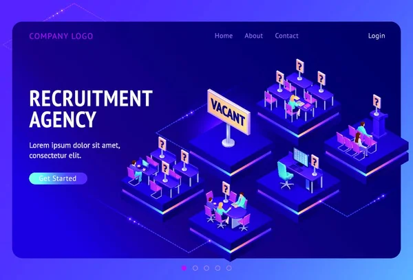 stock vector Vector landing page for recruitment agency