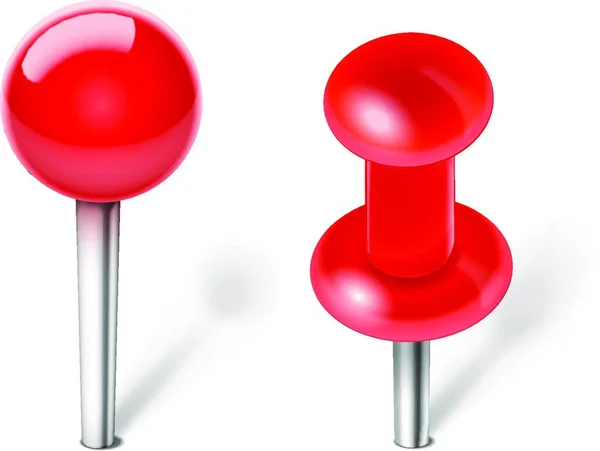 Red Push Pin Ilustrație Vectorială — Vector de stoc