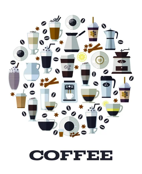 Kahve Simgeler Vektör Çizimi — Stok Vektör