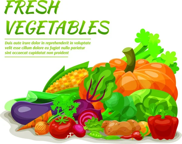 Illustrazione Vettoriale Verdure Fresche — Vettoriale Stock