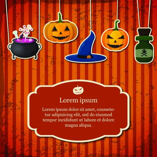 Ilustração Festiva Vetor Cartaz Halloween — Vetor de Stock