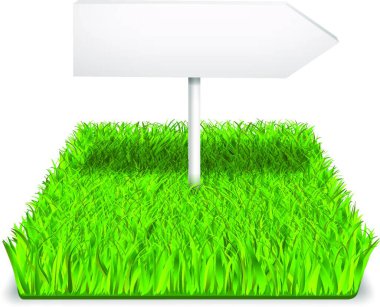 Green grass with ok modern vektör illüstrasyonu