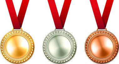 Madalyaları ayarla, vektör illüstrasyonu