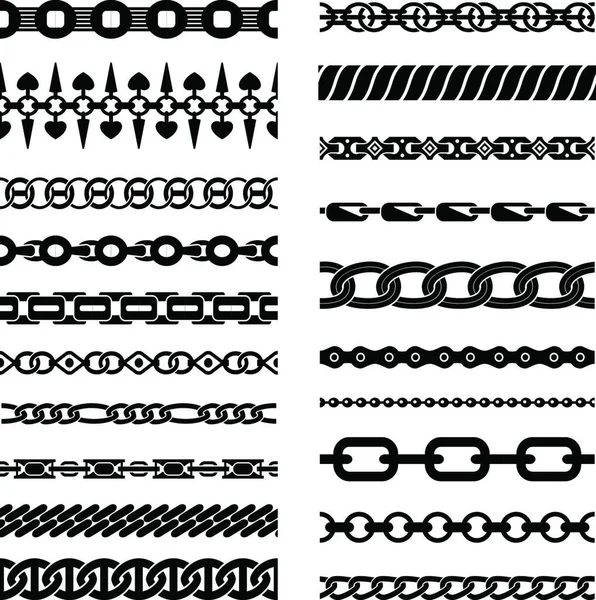 Horizontal Chains Collection Vector Illustration — Stock Vector