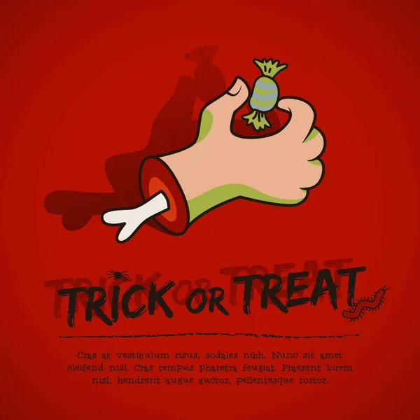 Halloween Greeting Poster Illustrazione Vettoriale Colorata — Vettoriale Stock