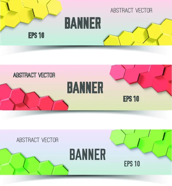 Waben Banner Set Vektorillustration — Stockvektor