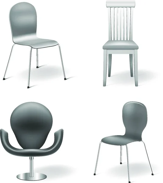 Vector Chairs Set Vector Illustration — Stock Vector