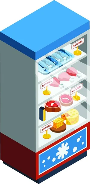 Food Collection Isometrisk Färgstark Vektor Illustration — Stock vektor