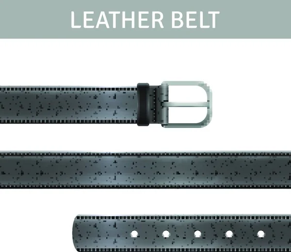 Cinturón Cuero Set Vector Ilustración — Archivo Imágenes Vectoriales